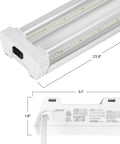 2 Ft LED Shop Light Fixture For Garage And Workshop, 20W, 2500 Lumens, 5000K Daylight, dimensions and plug detail