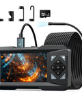 1080P Endoscope Camera With Light For Tight Spaces Pro Grade Industrial Borescope With Built In LED Illumination Clear Visuals For Engine Bays Drains And Wall Cavities Includes 32GB Card, handheld monitor with 16.4 ft cable and accessories