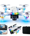 Kids Camera Drone for Ages 8 to 12 with LED Lights, Beginner Friendly Mini Foldable Drone with FPV, controller, case