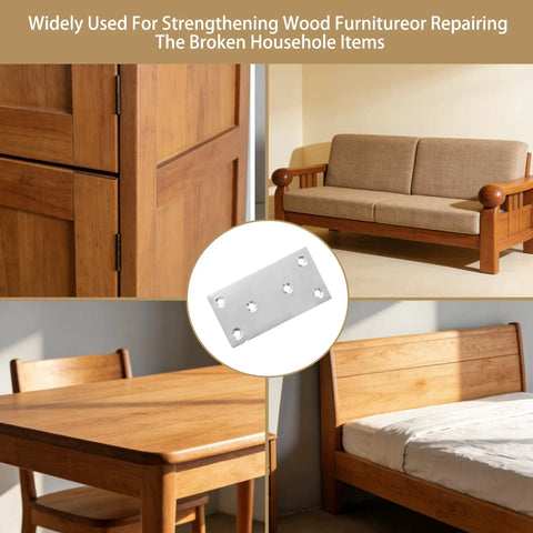 Heavy Duty Stainless Steel Mending Brackets 40 Pack Straight Up Solid Plates For Wood Shelves And Cabinets Rust Resistant Diy Joining Hardware on furniture