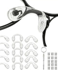 Kick Nose Bruising To The Curb With These 15 Piece Pack Ultra Soft Silicone Eyeglass Nose Pads U Shape. Clear silicone pads and tools.