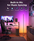 Govee RGBIC Floor Lamp Basic standing lamp in black metal with 1000lm RGB color lighting for living room