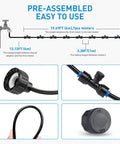 Diagram showing 32 Foot Outdoor Misting Kit With Rustproof Nozzles Preassembled Seven Head Mister System Three Quarter Inch Adapter.