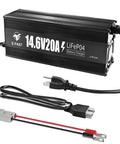 Heavy Duty 12V 20A LiFePO4 Battery Charger With 0V Activation, 14.6V Output, aluminum housing, Anderson connector visible