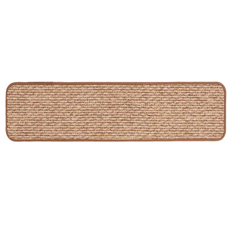 Single tread from a Set Of 15 Skid Resistant Carpet Stair Treads Praline Brown 8 Inch By 30 Inch Non Slip Step Covers For Stairs And Pets Easy Install With Durable Rubber Backing Safe Home Upgrade For Kids And Dogs shown in the image.