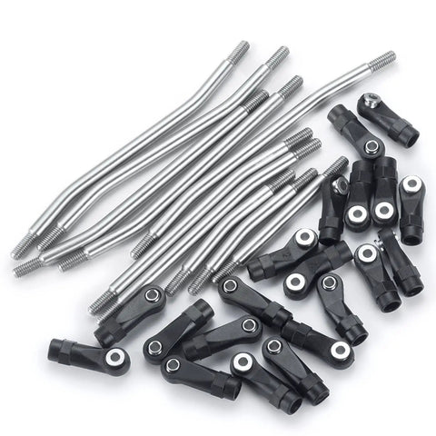 10Pcs Stainless Steel Rod Linkage Set For 1 10 TRX4 RC Crawler Wheelbase 313mm And 7mm Steering Rod Upgrade Parts Beef Up Rigidity And Stability For A Heck Of A Lot More Flexibility And Longer Chassis Life