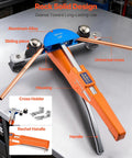 Copper And Aluminum Tubing Bender Kit One Quarter Inch To Seven Eighths Inch With Ratcheting Workhorse Pipe Bender Forward And Reverse Action Seven Color Dies For HVAC Air Conditioning Refrigeration, showing mechanical parts and design