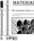 Two Piece M6x250mm Fully Threaded Rod Set In 304 Stainless Steel With Lock Nuts Flat Washers And Rubber End Caps For Anchor Bolts Clamps Hangers And U-Bolts Heavy Duty Hardware Kit featuring rods, nuts, washers, and end caps in stainless steel.