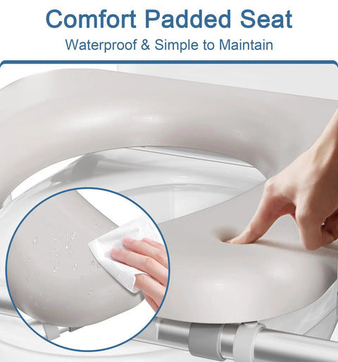 Rock Solid Heavy Duty Raised Toilet Seat With Secure Side Handles For Seniors And Mobility Needs Supports Up To 400 Pounds Built Tough Aluminum Frame Non Slip Rubber Feet