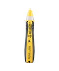 Straight Up Tough Non Contact Voltage Detector 50 To 1000 Volt Ac With Five Sensing Nodes 360 Degree Flash And Tone Alert Ergonomic Rubber Overmold Grip Heavy Duty Electrical Circuit Probe Tool For Pros shown from the front with yellow tip.