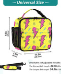 Lightning Bolt Insulated Lunch Bag Yellow Portable Cooler With Shoulder Straps For Office Travel School And Everyday Meals All Day Durable Polyester Large Main Compartment Plus Side Mesh Pockets Keeps Meals Fresh, universal size 11.2in x 9.8in
