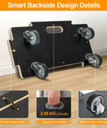 Backside of heavy duty moving dolly with 551 lb capacity per unit, showing plywood base and silent TPR wheels design details.
