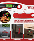 Instant Read Digital Meat Thermometer With Backlight Waterproof Ultra Fast One To Two Second Temperature Readings For Grilling