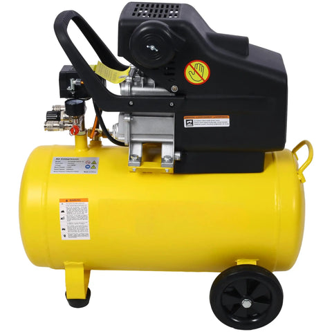 LuckyNote 3.5HP 10 Gallon Horizontal Air Compressor Ultra Quiet Oil-Lubricated Portable With Built-In Wheels Adjustable Pressure Gauge Auto Shutoff For Painting Nailing And Inflation Tasks