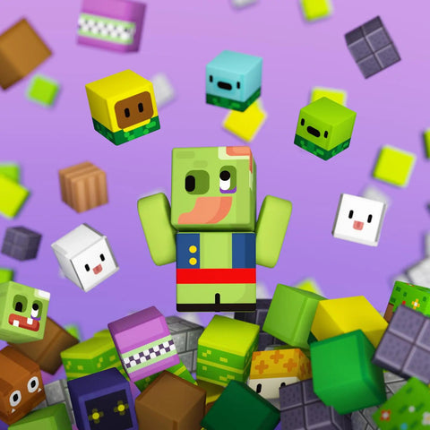 Magnetic Blocks Build Set For Kids 3 Plus 48 Piece Zomblock Cubes STEM Toy featured with colorful cubes forming a figure.