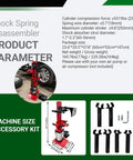 Heavy Duty Pneumatic Strut Compressor Badass Floor Setup Air Driven Shock Spring Remover with detailed size parameters.