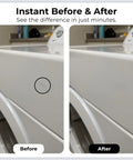 High Gloss White Touch Up Paint For Porcelain And Appliances, Fast Fix for chips on white appliance, before and after view