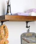 Heavy Duty 6 Inch Shelf Brackets With Hooks For Open Shelves Metal Vintage Farmhouse Style Open Shelf Supports Four Pack