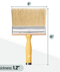 6 Inch Deck Stain Brush For Wood With A Wide Head And Dense Synthetic Bristles For A Smooth, Even Sealant Application On Large Outdoor Surfaces Like Decks And Fences, Ideal For Quick Stains And A Pro Look Finish showing dimensions