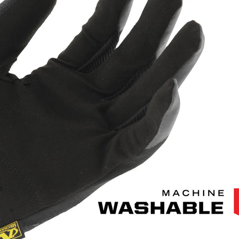 FastFit Work Gloves With Anti Slip Grip For Heavy Duty Jobs Touchscreen Compatible, black glove with machine washable label