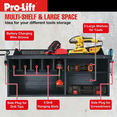 Cordless Drill Organizer Wall Mount Rack With Five Hanging Slots For Vertical Storage And Easy Tool Access in use