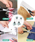 Assorted Size Scissors 4 Pieces Set With Heavy Duty Stainless Steel Blades Ambidextrous Comfort Ergonomic Rubber Grip 8.5 Inch 7.5 Inch 6.5 Inch And 5.5 Inch For Home Office School Crafts And Multi Use Cutting, cutting paper, fabric, and packaging