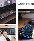 Slick Under Desk Keyboard Tray With Smooth Slide Out Drawer And Ergonomic Wrist Rest, Straight Up Durable Build for efficient workspace use.
