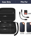 Open Rugged Travel SSD Case For External Solid State Drives And Portable Storage showing interior dimensions and features.