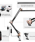 Metal Swing Arm Led Desk Lamp With Clamp Eye Caring Architect Desk Light Dimmable With 3 Color Modes And 10 Brightness Levels Memory Function Includes Adapter Rose Gold And Black Finish showcasing features like swivel lamp head, USB interface, sturdy joints, and control buttons.