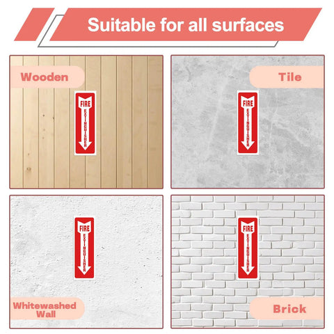 Fire Extinguisher Stickers 4x12 Inch Pack Of 5 Signs With Arrows For Quick Emergency Locate At Home Office School And Hospital
