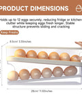 Auto Sliding Egg Organizer For Fridge 24 Egg Capacity Keeps Eggs Fresh And Organized Easy Refill White Egg Holder dimensions