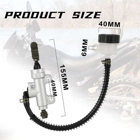 Rear Brake Master Cylinder With Reservoir For Hawk 250 Motorcycle Hydraulic Pump Replacement 250cc Caliper Upgrade product size