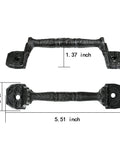 4 Pack 5.51 Inch Cast Iron Sliding Barn Door Handles Black Vintage Gate Pulls For Outdoor Garage Closet Interior And Drawer Antique Long Cabinet Handles Rustic Rustproof Durable with sizes marked