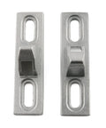 Sliding Glass Door Keeper Set, 2 Pieces With 4 Screws, Die Cast Zinc Chrome Plated, Corrosion Resistant And Durable, 2 parts shown