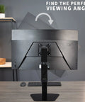 Durable Heavy Duty Freestanding Monitor Mount Desk Stand Rock Solid Height Adjustable Arm for viewing angle adjustment.