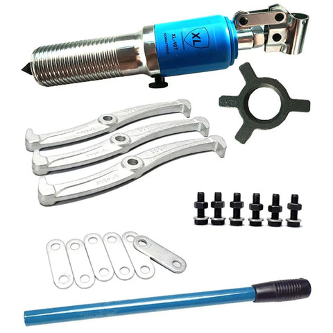 Heavy Duty Hydraulic Gear Puller 20 Ton with adjustable 2 and 3 jaw tools for bearing hub removal and portable carry case