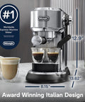 Top Shelf Compact Espresso Machine With Automatic Steam Wand Three Brew Temps Milk Foam Settings Dishwasher Safe Parts 15 Bar Pressure Stainless Steel Design That Hits Different, with dual espresso shots.