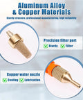 Close-up of Aluminum alloy and copper materials in Straight Shooting Coolant Mister For Milling Machines With Slick Magnetic Base.