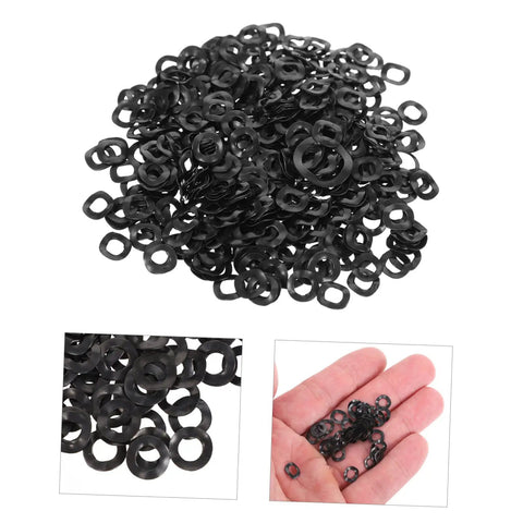 Wave Washers Kit With 500 Pieces Compression Type Wave Washers For Screws And Bolts Elastic Impact Resistant Smooth Surface Load Distribution Loosening Prevention Heavy Duty Repair And DIY Projects black wave washers in pile and hand