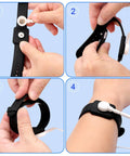 Anti Static Wrist Strap For ESD Grounding 9 Inch Adjustable Button Style Conductive Silicone Wristband in use, black