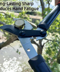 Powerful Gear Action Pruner With Sharp Steel Blade For Tree Trimming Cuts Through Branches Up To 1.3 Inches in use on tree branch