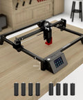 Level Up Your Shop With This Straight Fire 360 Degree Laser Rotary Roller And 8 Piece Riser Pads Kit For Ray 5 Engraver with control panel