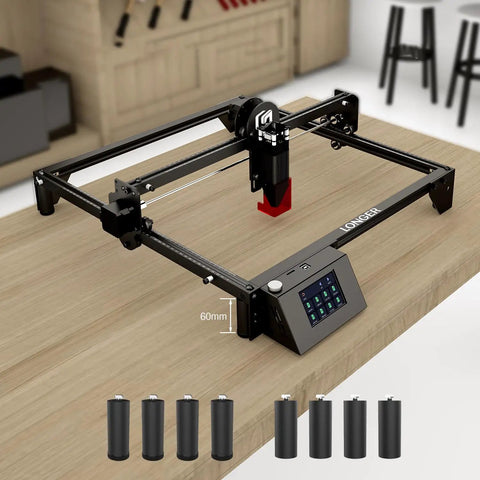 Level Up Your Shop With This Straight Fire 360 Degree Laser Rotary Roller And 8 Piece Riser Pads Kit For Ray 5 Engraver with control panel
