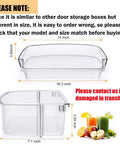 Fridge Door Shelf Bin Replacement For Whirlpool Parts W10710203, transparent bin showing dimensions and size confirmation note.