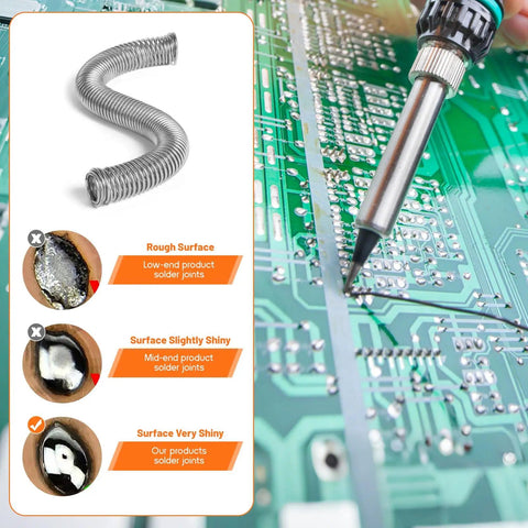 60/40 Rosin Core Solder Wire 0.8mm And 1.0mm For Electronics Repair Low Temperature Tin Lead Alloy Pro Grade Solder highlighted with PCB