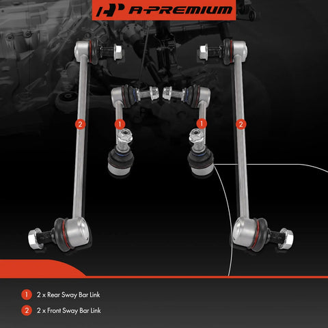 Upgrade Your Ride With A Set Of 4 Front And Rear Sway Bar End Links Stabilizer Kit For Honda Pilot 2016 To 2022 Passport 2019