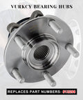 Front view of a front wheel bearing hub assembly for Nissan Rogue and Sentra 5 lug with ABS encoder replaces 513298