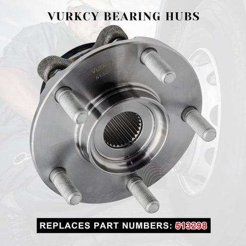 Front view of a front wheel bearing hub assembly for Nissan Rogue and Sentra 5 lug with ABS encoder replaces 513298