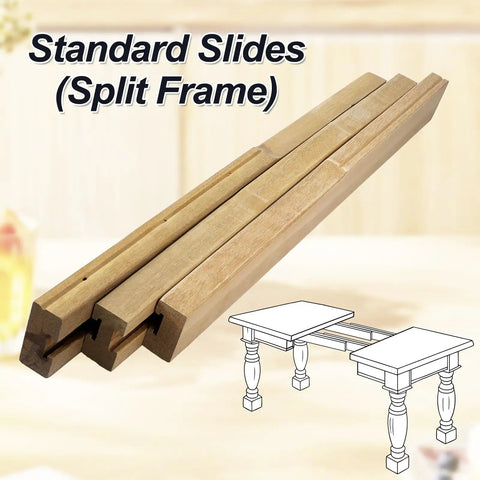 26 Inch Wooden Table Extension Slides Expands Dining Tables Up To 52 Inches Heavy Duty Drawer Glides with split frame design.