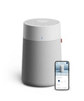 Smart Air Purifier For Bedrooms And Small Rooms Up To 926 Sq Ft With HEPASilent Filtration, Pet Hair And Allergy Relief, Smoke And Dust Removal, Quiet WiFi Auto Mode For Home Or Office with phone app control, gray and white design.
